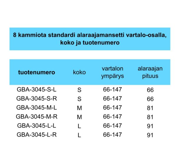 Bio Compression alaraajamansetti vartalo-osalla 8 kammiota - Image 3
