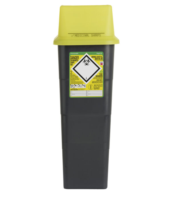 Sharpsafe-riskijäteastia, 9 l, korkea malli